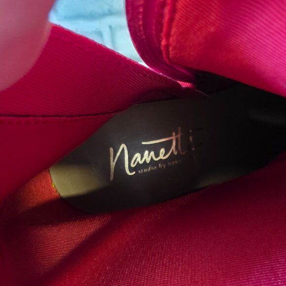 Nannette Lepore Shiny Red Faux Leather Boots Kitten Heels Classic 10 NWOB - Picture 6 of 11